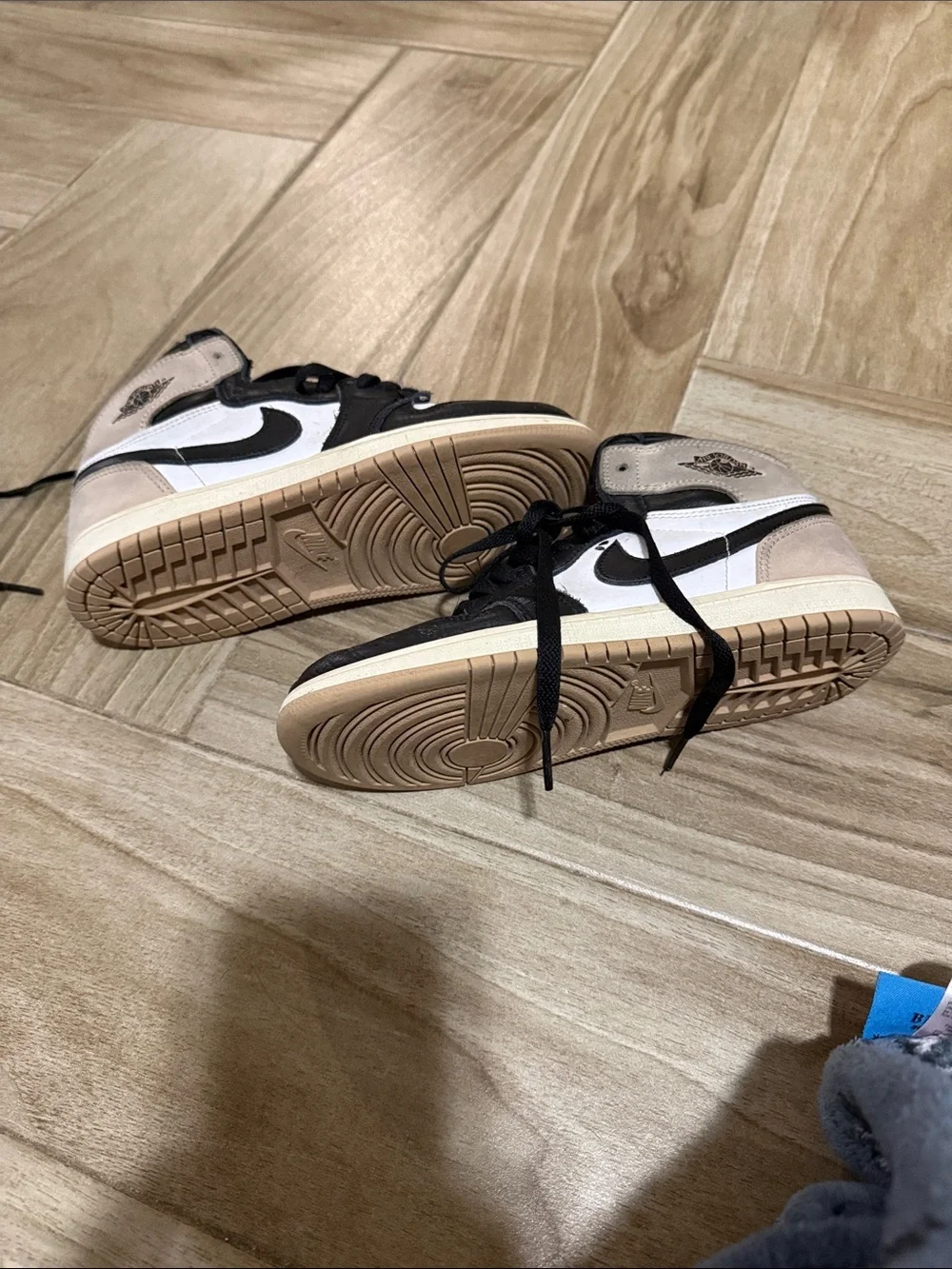 Jordan Kids Black White Taupe High-Top Sneakers